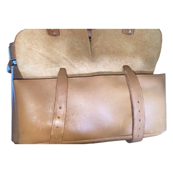 Vintage Belding Leather Camera Bag With Dual Buckle Closure & Top Handle - Picture 9 of 16
